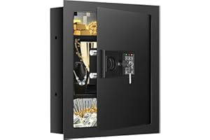 ZOGOLA 17.72" Tall Fireproof Wall Safes Between the Studs 16" Centers, Electronic Hidden Safe with Digital Keypad, Home Safe for Firearms, Money, Jewelry, Passport