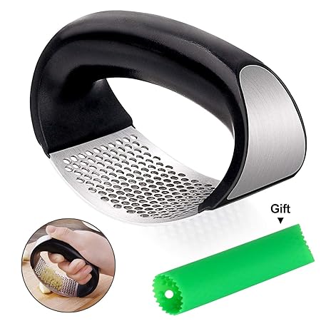 APERIL Knoblauchpresse Edelstahl Knoblauchschneider - Praktischer Ingwerpresse Garlic Press Küchenhelfer Leicht Zu Reinigen S