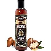 VoilaVe Moroccan Argan Oil Shampoo, Sulfate-Free Shampoo for Hair Growth, Hydrating & Repairing Shampoo for Dry, Damaged, Curly Hair & Scalp, Moisturizing Shampoo for Men & Women, All Hair Types - 8oz