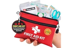 Protect Life Survival First Aid Kit for Home/Business, Camping Survival Kits | Mini Travel First Aid Kit | Camping Equipment | Small Kits for Car | Outdoor Emergency Survivals Pack - 100pcs