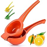Zulay Premium Quality Metal Lemon Squeezer, Citrus Juicer, Manual Press for Extracting the Most Juice Possible - Orange