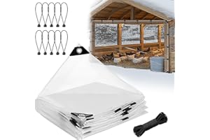 MEWTOGO 6.6x10ft Chicken Coop Covers Accessories for Winter - Easy to Install Waterproof Chicken Run Tarp with Elastic Cords & Rope