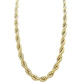 Fashion 21 Hip Hop 80' Unisex Rapper's 8mm 24", 30" Hollow Rope Chain Necklace in Gold, Silver Tone (Gold - 8mm 30" Rope Chain)