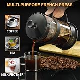 Paracity 1000ml French Press Coffee Maker Black 4 Cup with 3 Filters view 3