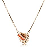 Linawe Moissanite Crystal Imitation Diamond Necklace for Women Trendy, Birthstone Rhinestone Dainty Jewelry, Circle Pendant Stainless Steel Chain Necklaces, Gold, Rose Gold and Silver Tones