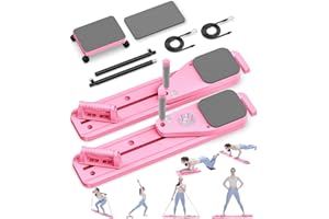 PENGYOUNG Pilates Board, 12 in 1 Mini Plilates Reformer Set, Multifuncional Portable Pilates Reformers Board for Home Workout, Free Combination 100+ Exercise Mode