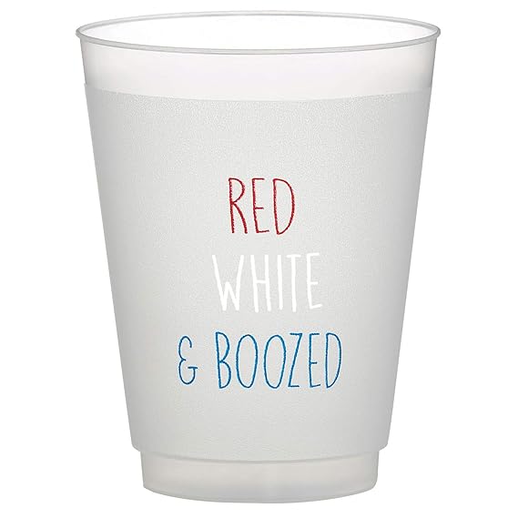 SB Design Studio D2204 Sips Drinkware 16Ounce Frosted Plastic Cups, 8Count, Red