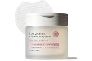 Salmon DNA PDRN Pink Collagen Pad, Brightening Toner Pads with Hyaluronic Acid, Soothing, Uneven Skin Tone, Skin Care, 60 Pad
