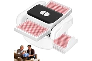 HONLUNU Automatic Card Shuffler for 1-2 Decks, One-Click Shuffling and Manual Mode, Portable Rechargeable (2600mAh) – Compatible with Poker, UNO, Bridge, Spades, Card Games for Adults & Family