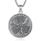 CELESTIA Mushroom/Raven Witch Necklace Witchy Jewelry for Women 925 Sterling Silver Raven Pendant Crow Jewelry Pagan Gifts