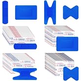 200 Pcs Waterproof Blue Bandages, 4 Shapes Food Service Blue Detectable Adhesive Flexible Bandages with Quilt-Aid Pad, Breathable Bandage for Catering Wound Care and Protection