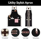 Stenffy Canvas Work Apron Multiple Pockets Gardening Painting BBQ Artist view 3