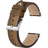 BISONSTRAP Distressed Leather Watch Strap, Watch Replacement Bands for Men, Quick Release Spring Bars, Band Width 18mm 19mm 20mm 22mm 24mm