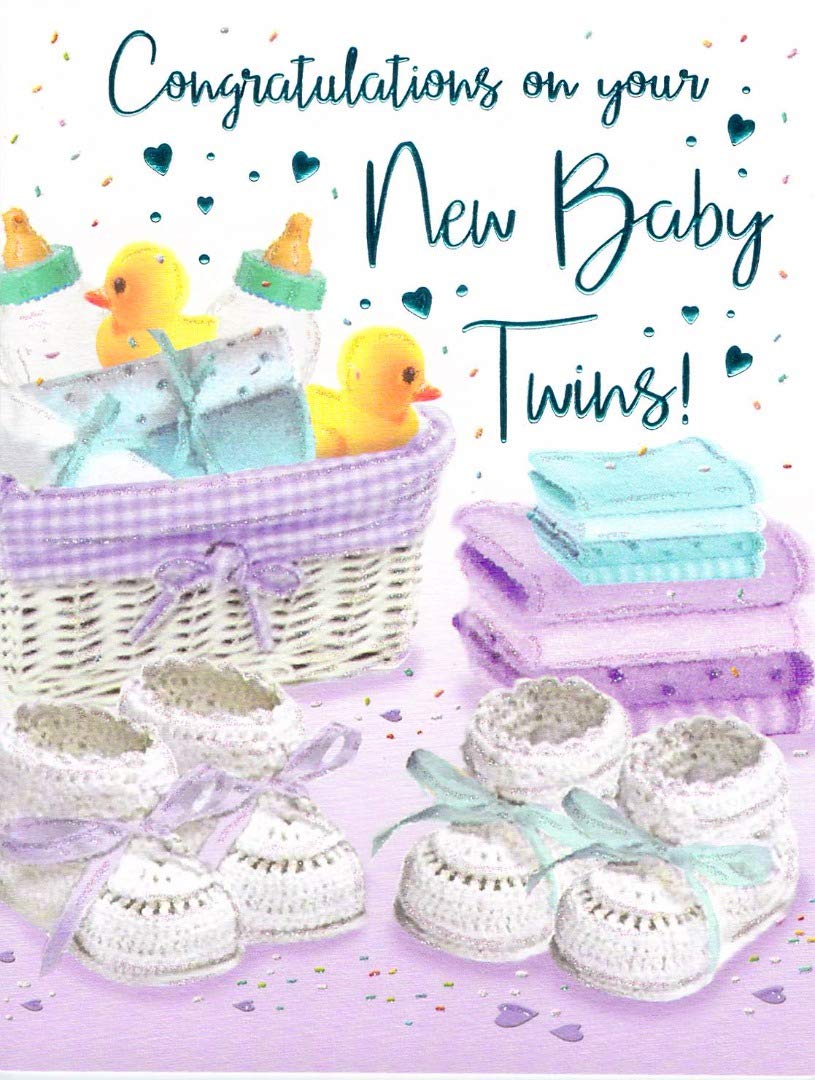 Piccadilly Greetings Newborn Twins Greetings Card 14 x 19 cm Congratulations On Your New Baby Twins Quality Card