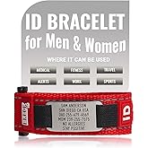 BRECK iD Medical ID Bracelet – Custom Engraved Emergency Medical Alert Wristband – Adjustable Nylon Sport Band for Active Lifestyles