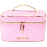 Juicy Couture Velour Train Case Pink Makeup Bag Heart Logo | Cosmetics Organizer, Travel Essentials, Gold Handle