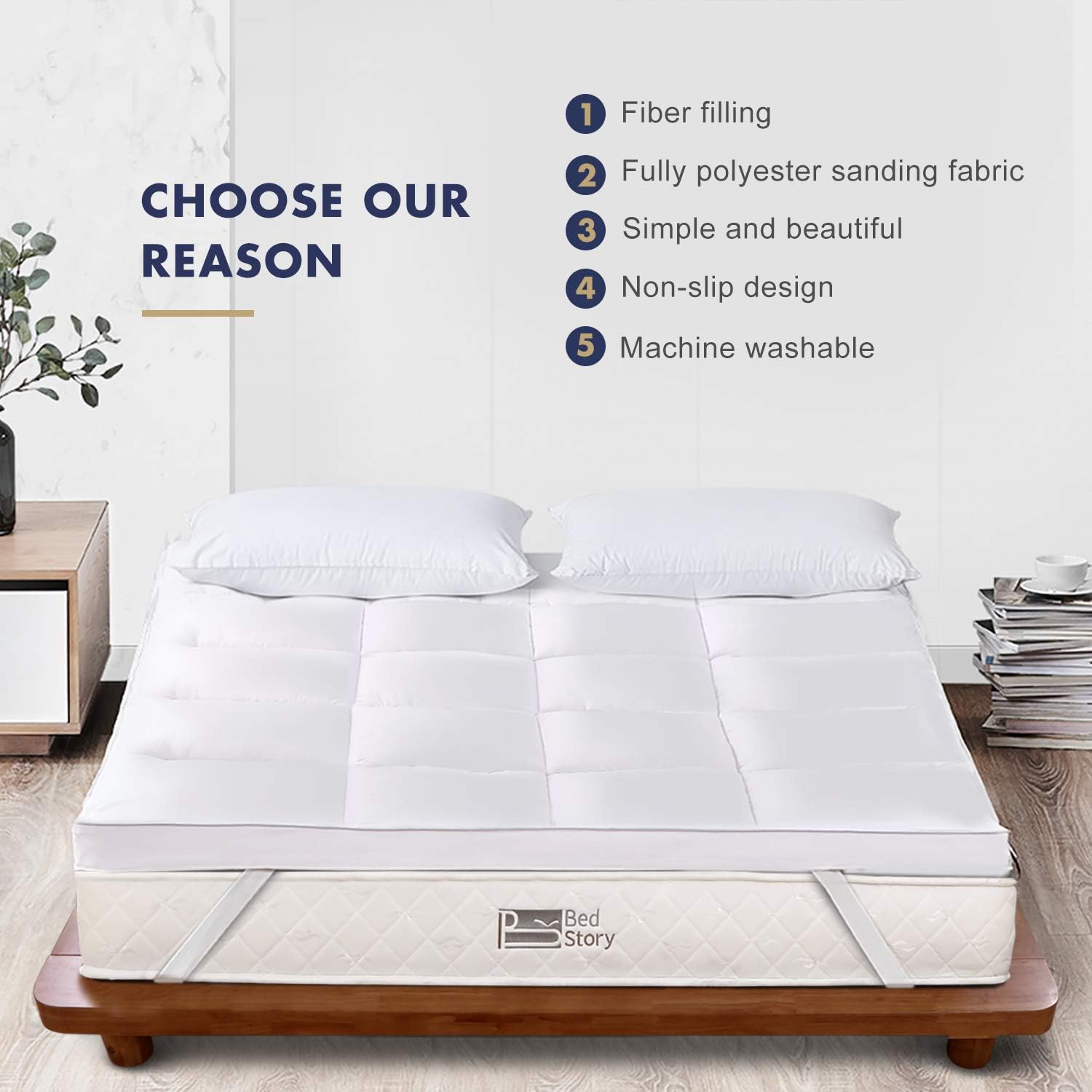 BedStory Microfibre Mattress Topper Single, Supersoft Anti Allergenic