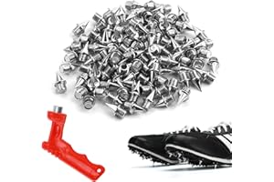 WEIGONGR 100Pcs 1/4 inch Track Spikes,Cross Country Spikes and Stainless Steel Track Spikes with Spike Wrench Track Spikes Replacement Fit Track Shoes Men Spikes for Sprint Sports Short Running Shoes