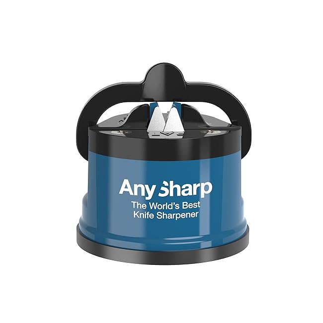 AnySharp Knife Sharpener with PowerGrip, Blue