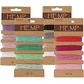 16 Colors Hemp Cord for Jewelry Making, Natural Hemp Cord 1 mm, Bracelet Making Kit String Multi-Color Twine String for Handmade Bracelets Keychains Craft Making Accessories (4 Sets)