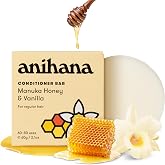 ANIHANA Manuka Honey Conditioner Bar &ndash; Solid Hair Conditioner with Vanilla, Paraben-Free, Travel Friendly, Natural Healthy Look and Shine, 2.1 oz