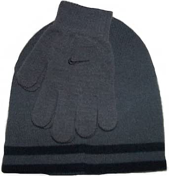 Amazon.com : Nike Hat Gloves Boys Knit Beanie Stocking Winter 4/7 Stripe Cuff Reversible : Clothing
