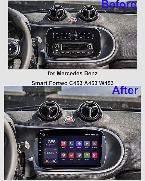 Android 8 1 Radio De Automvil Para Mercedes Benz Smart Fortwo 2016 2017 2018 Coche Estreo GPS Navegacin Touch Pantalla Pantaln MEDIA Player Double Din Unidad Unidad Soporte WiColor4GWIFI116G