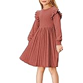 Danna Belle Girls Sweater Dress Lantern Sleeve Ruffled Fall Winter Dresses 5-12Y