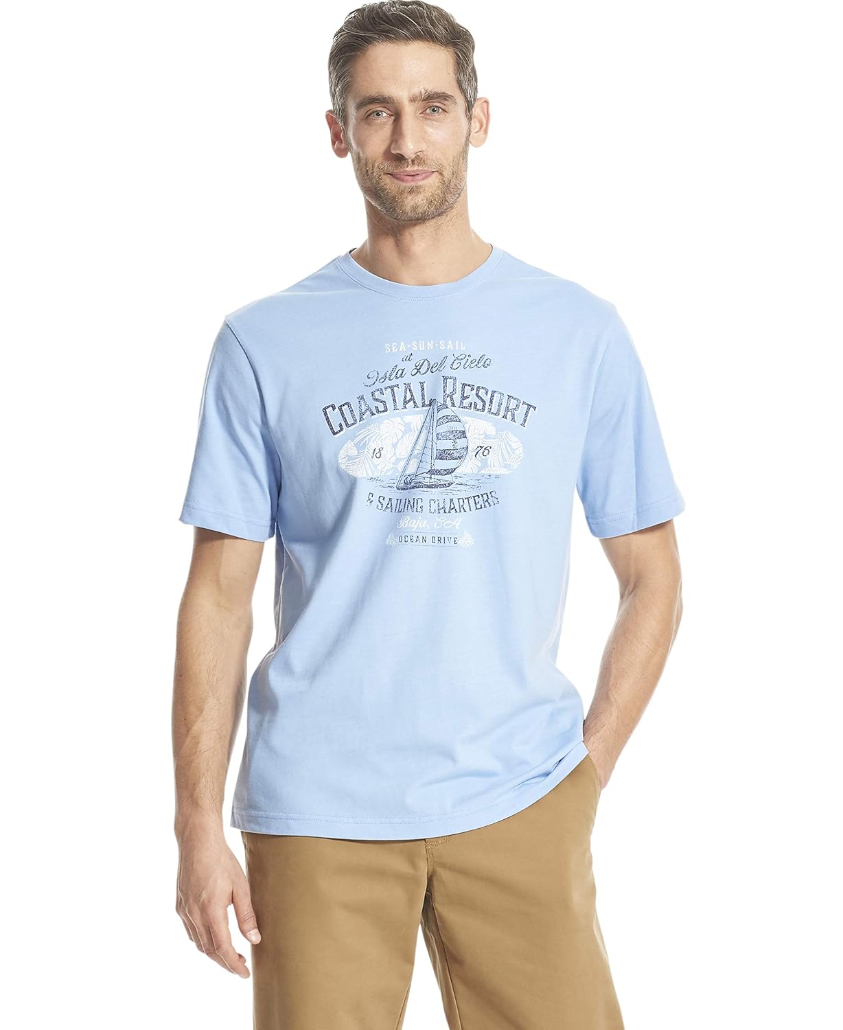 IZOD Mens Short Sleeve Graphic T-Shirt 