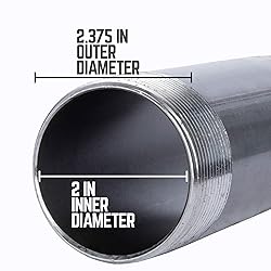 PIPE DECOR Black Steel Plumbing Pipe, 2 in. Dia. x
