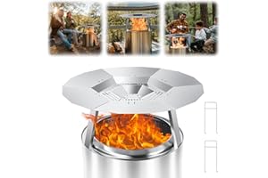 JOQEPY Heat Deflector for Solo Stove Bonfire, 19.5" Heat Deflector for Solo Stove Fire Pit, 304 Stainless Steel Heat Deflector with Handle for Bonfire Fire Pit, Universal Heat Plate Traps Heat for Fire Pits