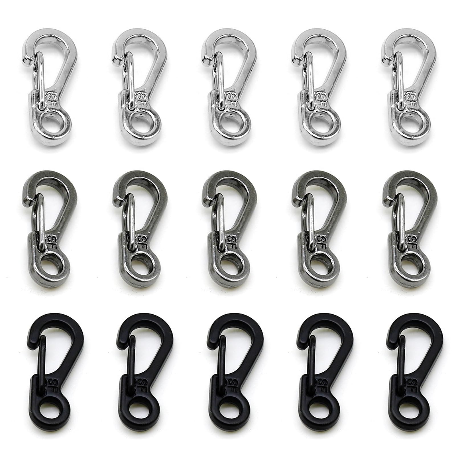 15Pcs Carabiner Keychain Clips Sturdy Aluminum Keyring Clips Hook Paracord Carabiners Heavy Duty Tiny Carabiner Clip for Outdoor, Camping, Hiking