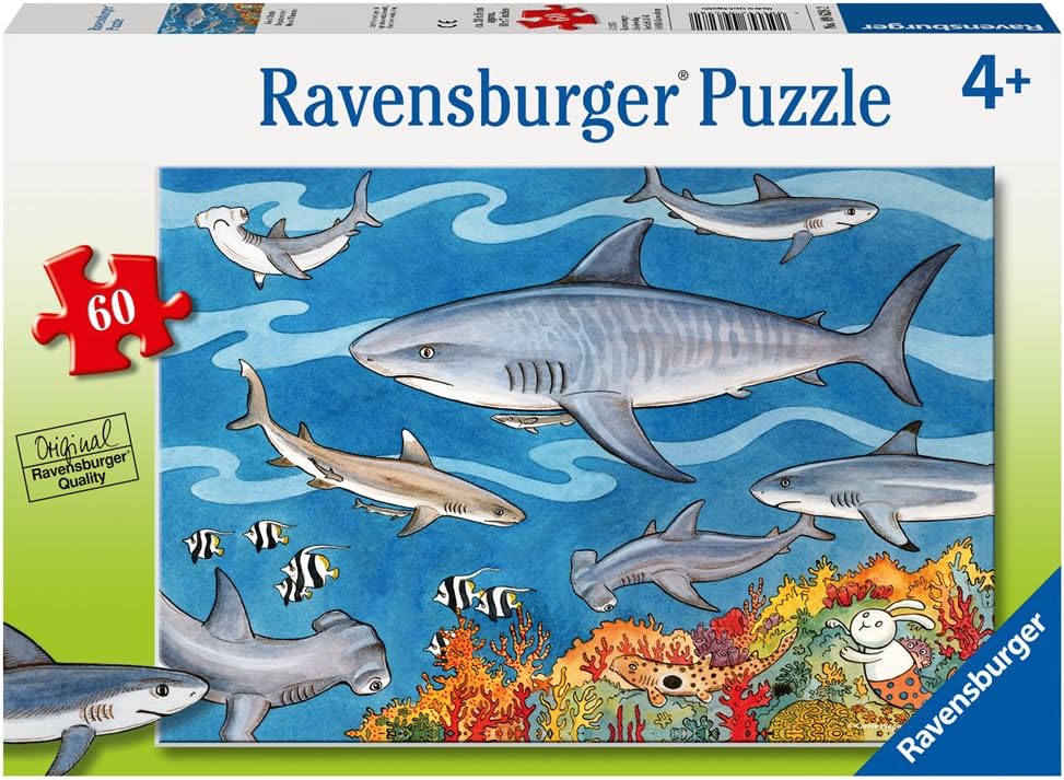 Ravensburger Sea of Sharks 60 Piece Jigsaw Puzzle for Kids – Every Piece is Unique, Pieces Fit Together Perfectly