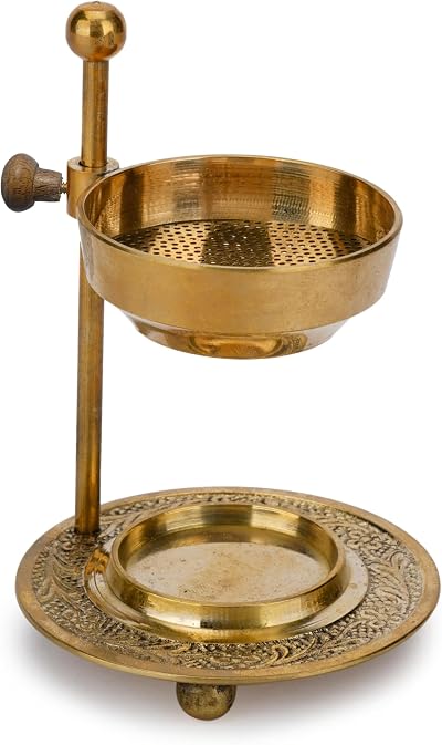Ajuny Brass Golden Incense Burner Adjustable Design for Home Decor