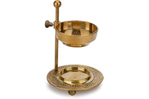 Ajuny Incense Burner Holder Tea Light Candle or Charcoal Resin Heated Beautiful Adjustable Design Golden for Home Decor Fragrance Spiritual Accessories Best Gifts