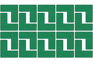 Beiyier 100 Pack 5s Location Marking Corner, 2x2x0.8 Inch L Shaped Graphical Floor Marker for Office Desk Table Top, Warehouse Floor (Green)