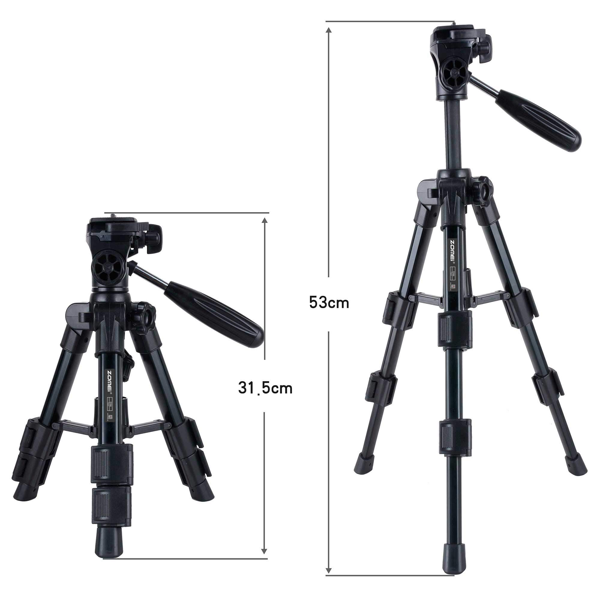Tairoad T-111 Tabletop Tripod 12.5inch Lightweight Aluminum Mini Travel Tripod with 360° Rotating Pan Head for Tablet Camera Canon EOS Sony Nikon Samsung Fuji