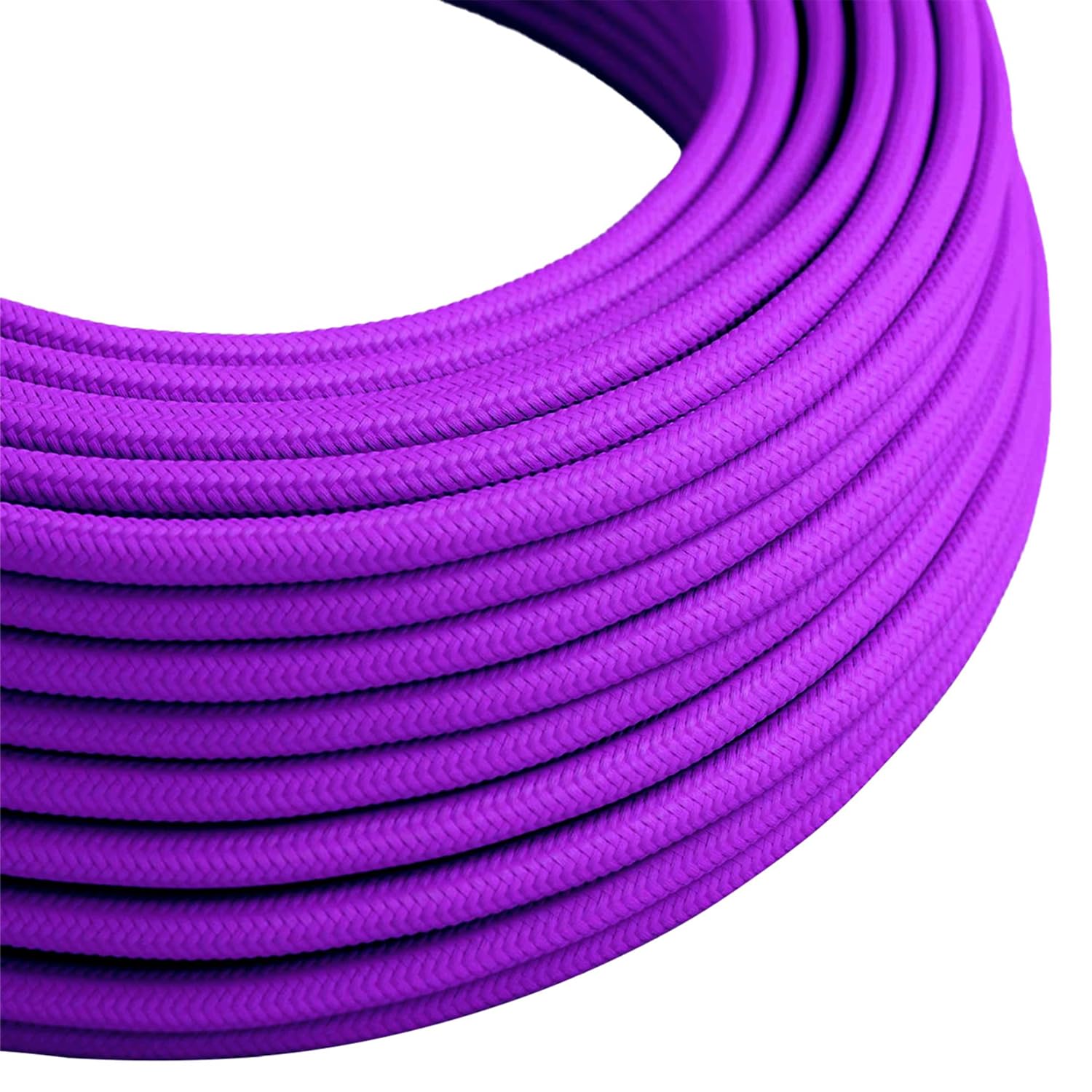 LEDSone 5m Vintage 2 Core Round 18 Gauge Purple Cable Fabric Cloth Covered Electrical Wire, 16.4ft 2 Conductors Lamp cable Modern Purple Wire for Pendant Light Bulb Industrial DIY Project. — image 1