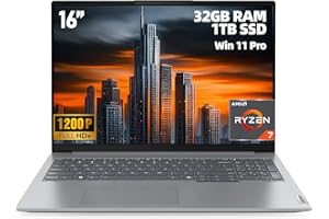 Lenovo ThinkBook 16 G7 ARP Business and Student Laptop, 16" WUXGA 1920×1200, AMD Ryzen 7 7735HS, 32GB DDR5, 1TB SSD, Wi-Fi 6E