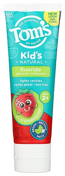 TOM’S OF MAINE NATURAL KID’S FLUORIDE TOOTHPASTE, SILLY...
