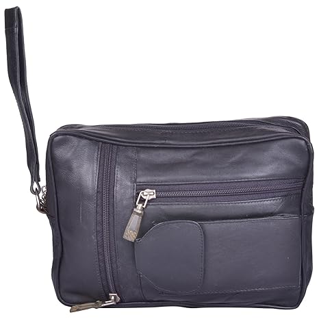 mens leather hand pouch