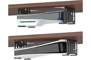 LIBOER ps5 Mount Under Desk Holder for Ps5/ ps5 Slim pS5 Holder Alloy Display Hook Organizer Holder Compatible for pS 5 Disc & Digital Edition Console， Ps5 Slim Under Desk Mount