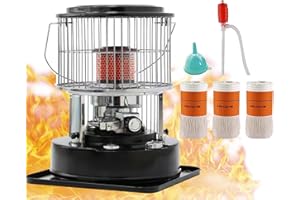 WINDPOST 6L Kerosene Heater,Kerosene Heaters for Indoor Use,2600W Heating power,20㎡ Heating range,Portable Heater for Indoor and Outdoor, Camping and Fishing (Black,6L)