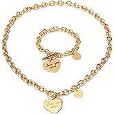 UALGL Heart Pendant Anklets Love Forever Gold Bracelet for Women