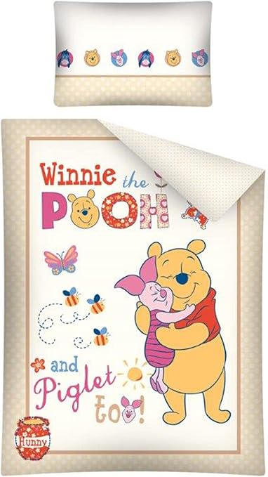 Parure De Lit Bebe Winnie L Ourson Disney Housse De Couette Coton 100 X 135 Cm Amazon Fr Cuisine Maison