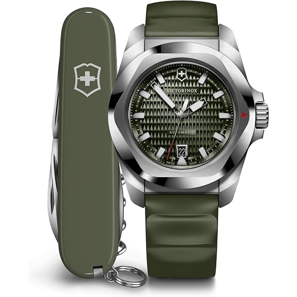 Amazon.com: Victorinox 242021.1 I.N.O.X. Auto 41, BLK, GRN dial
