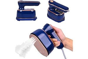 UWILSEE Mini Clothes Travel Steam Iron: Handheld Portable Fabric Clothes Steam Iron Small Handheld Clothes Electric Steam Iron for Dress Shirts Travel, Home College Dormitory Travel Essentials (Blue)