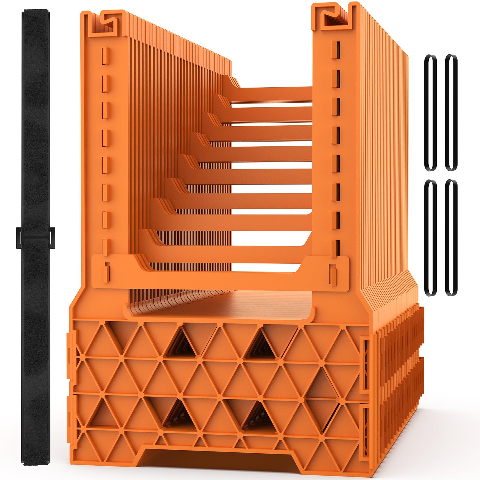 Photo 1 of WELLUCK RV Sewer Hose Support 15FT, Blaze Orange RV Sewer Support with Adjustable Height Design, Secure Rubber Band and Carry Strap, Quick Setup and Collapse for Campers Travel Trailers and Motorhome