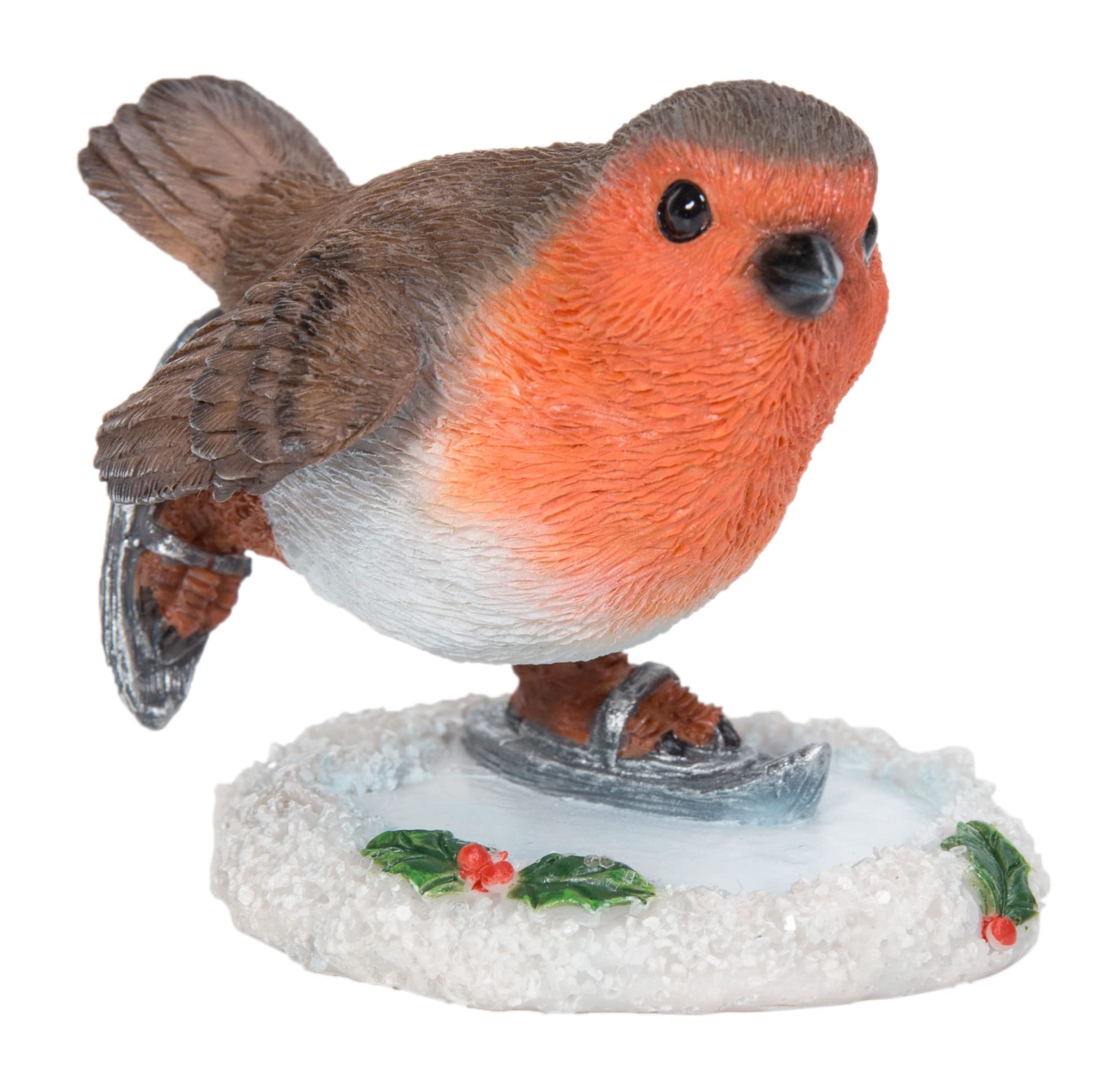Vivid Arts - Ice Skating Robin Home or Garden Decoration (BG-SK61-G)