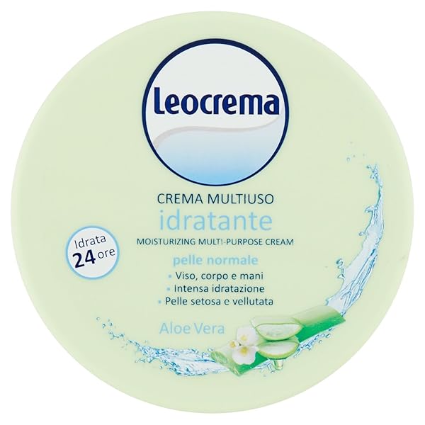 LEOCREMA MULTIUSO IDRATANTE ALOE VERA CREAM 150 ML, 5.0 FL OZ MADE IN ITALY [ITALIAN IMPORT]
